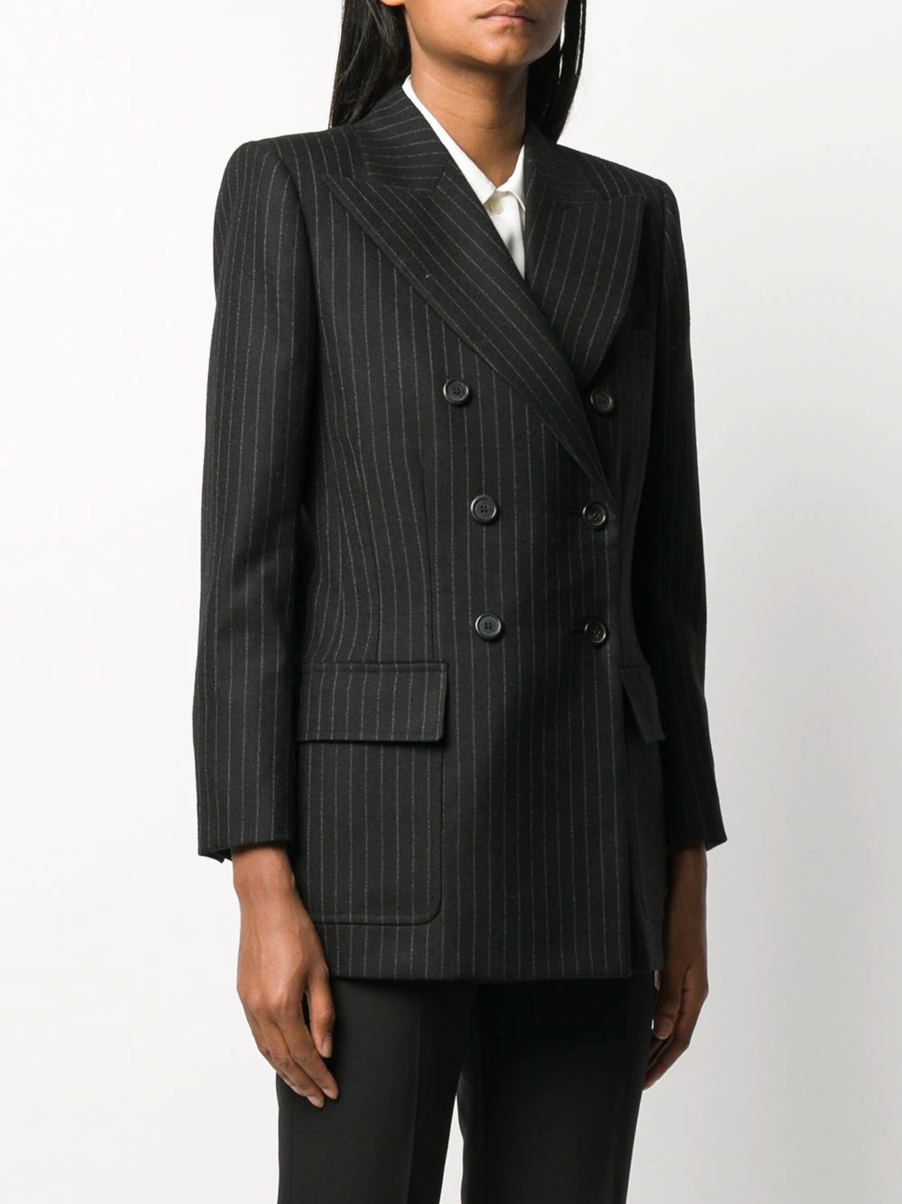 pinstriped double-breasted blazer - 3