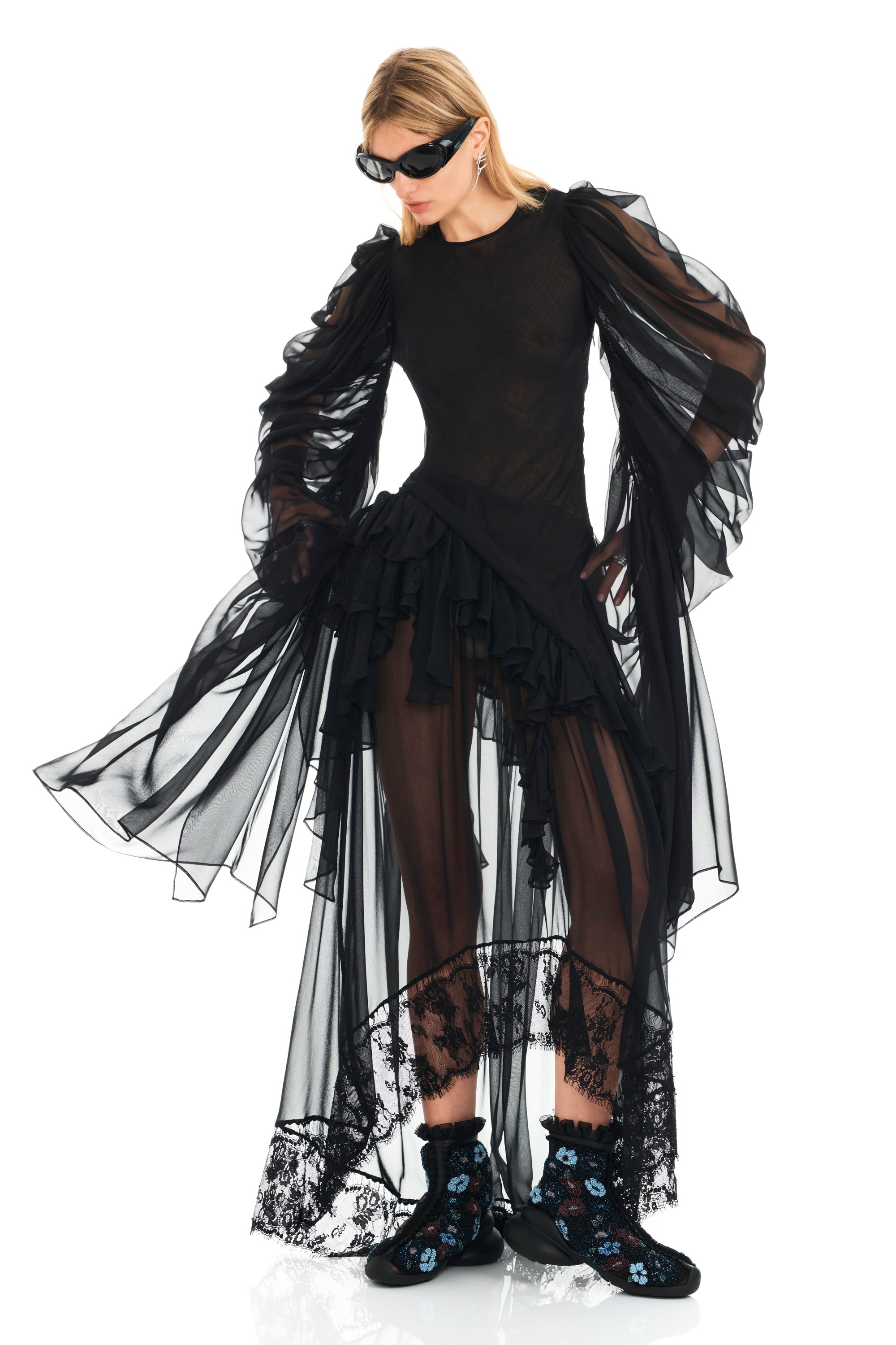 BLACK SIMONE ANGELICA DRESS - 6