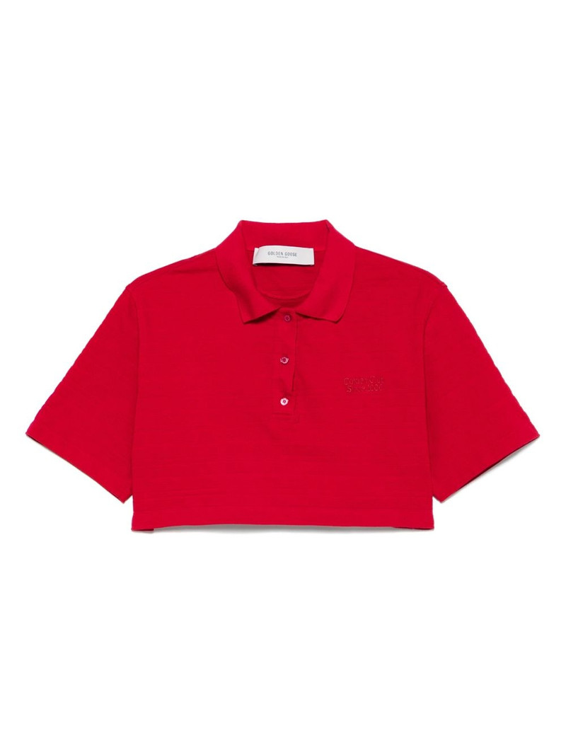 Golden Club-embroidered polo top 1