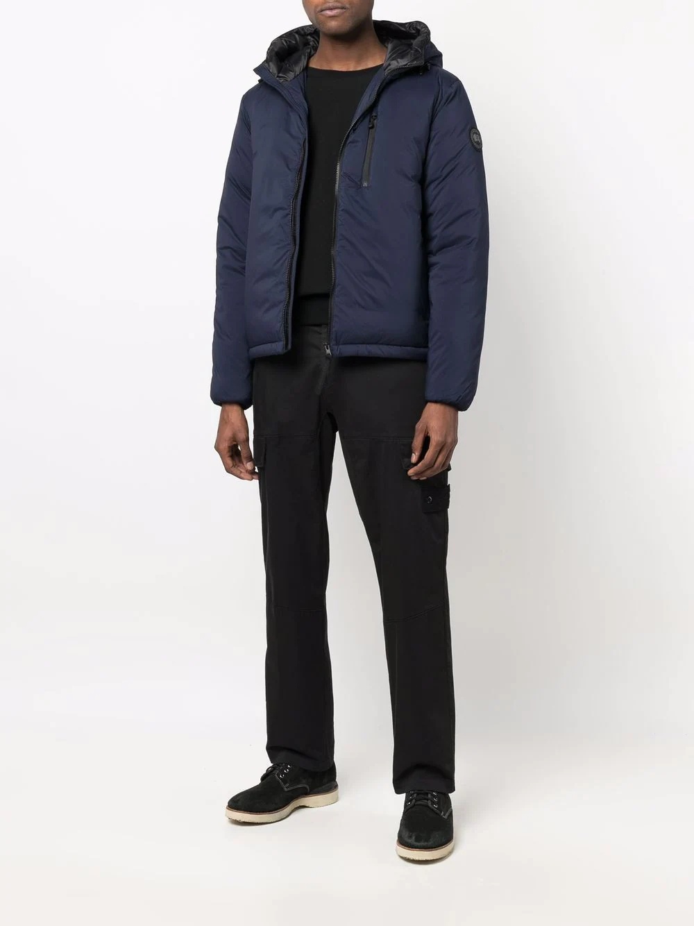 hooded feather-down padded jacket - 2