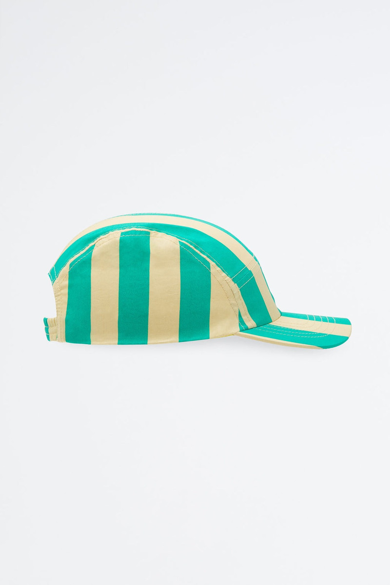 LIGHT YELLOW & GREEN STRIPED BASEBALL CAP 4
