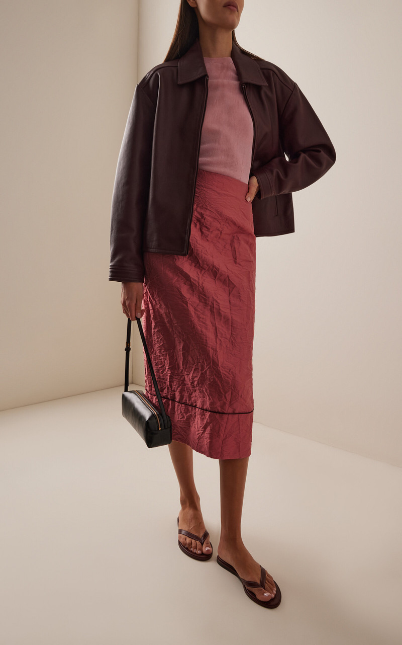 RACHEL COMEY Vick Crushed Satin Skirt pink outlook