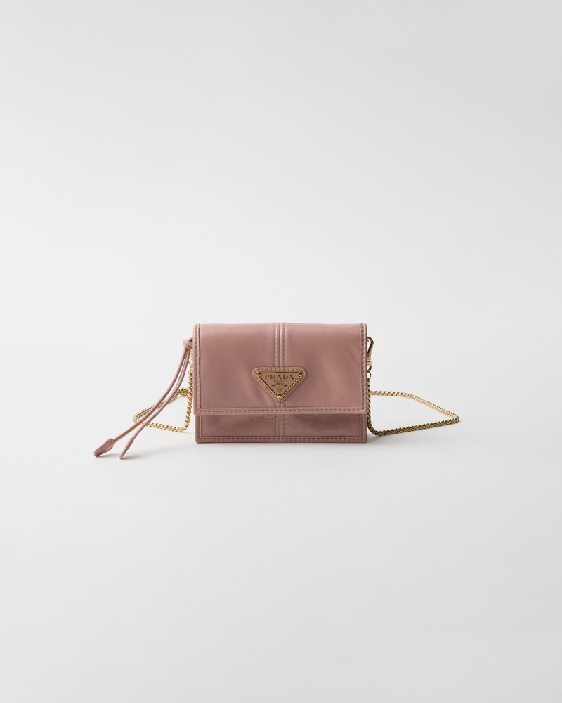 Leather card holder with shoulder strap 1