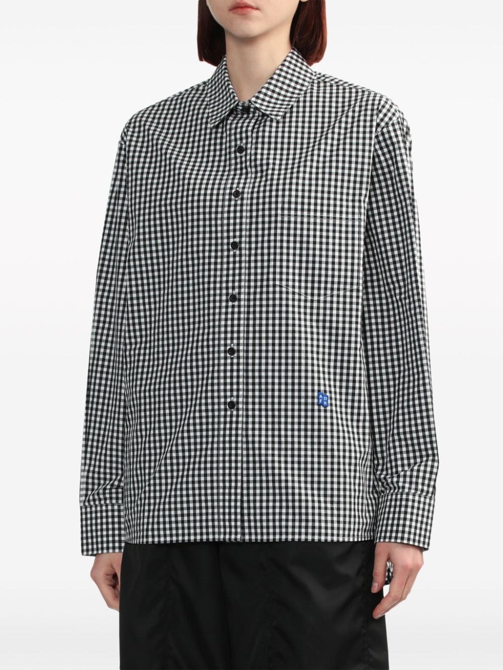 Tetris-appliquÃ© checkered shirt - 3