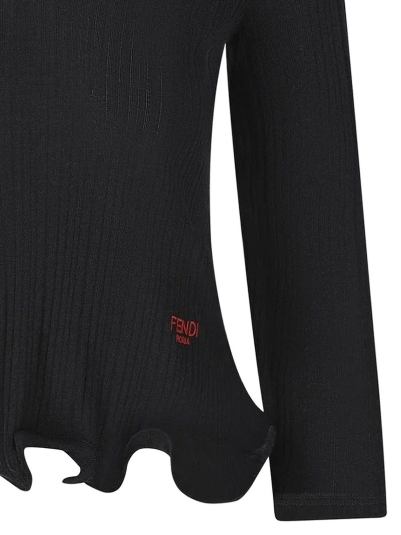 FENDI V-neck ruffled top outlook