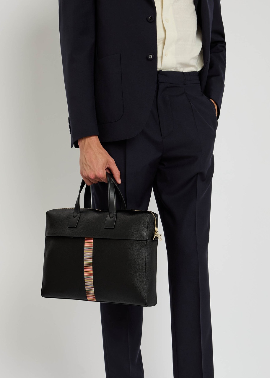 Paul Smith Striped Grained Leather Briefcase - 5
