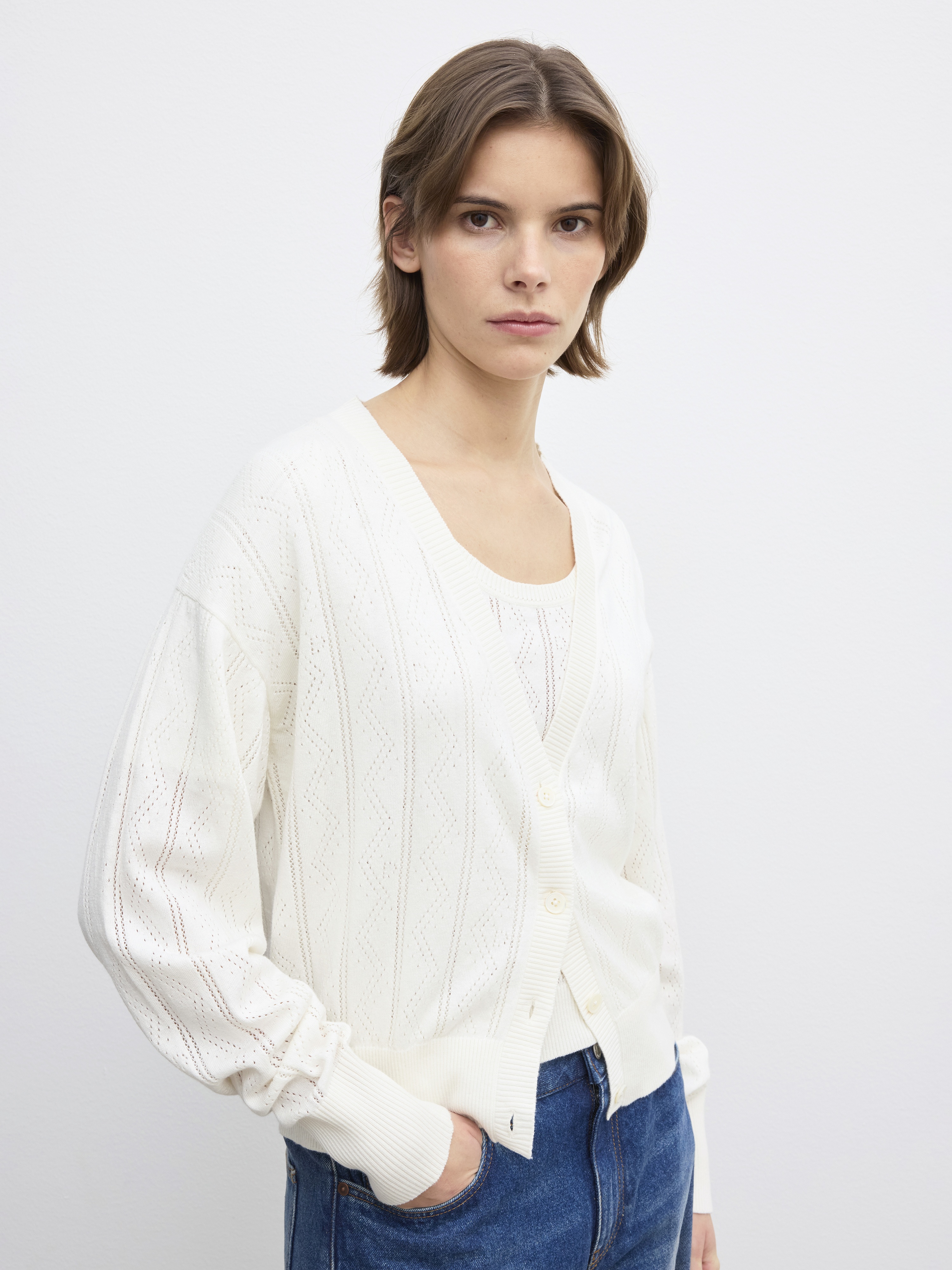 Pointelle cardigan - 4