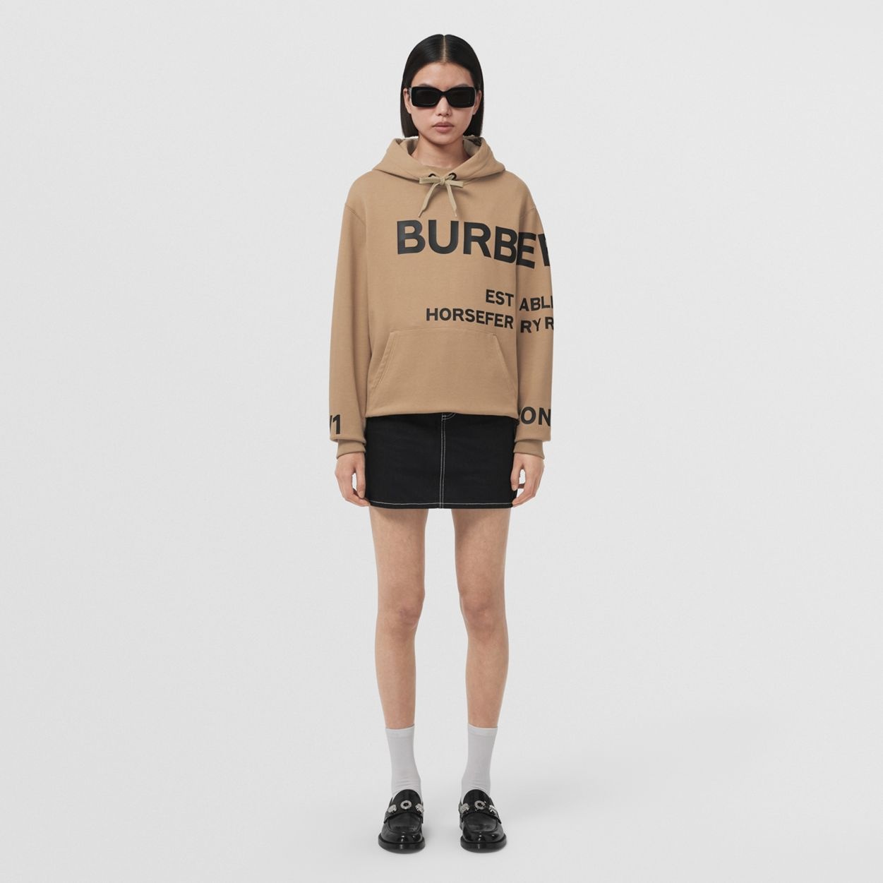 Horseferry Print Cotton Oversized Hoodie - 5