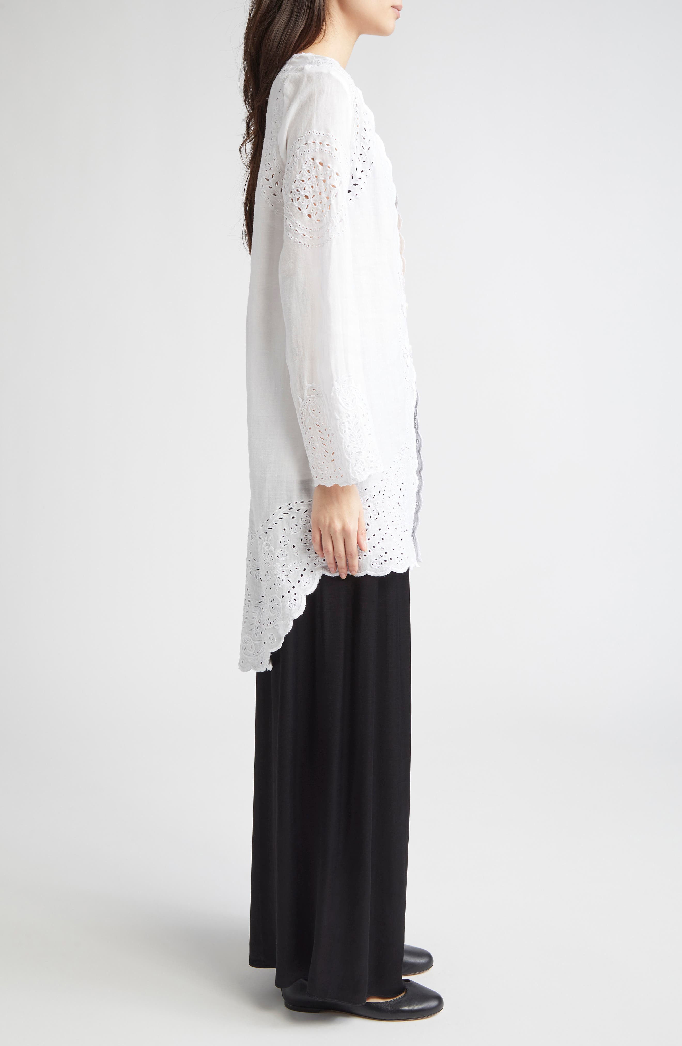 Bode Belvoir Broderie Anglaise in White at Nordstrom - 4