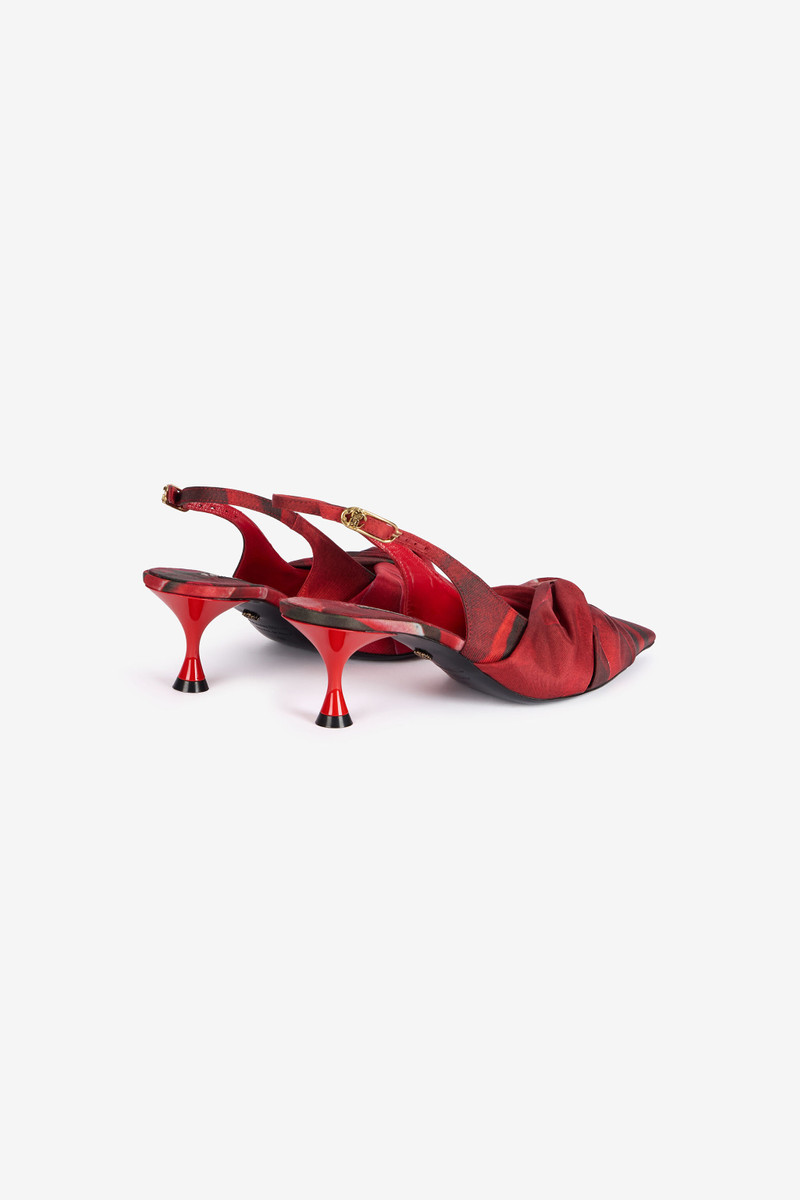 Roberto Cavalli Rose Print Slingbacks With Knotted Detail outlook