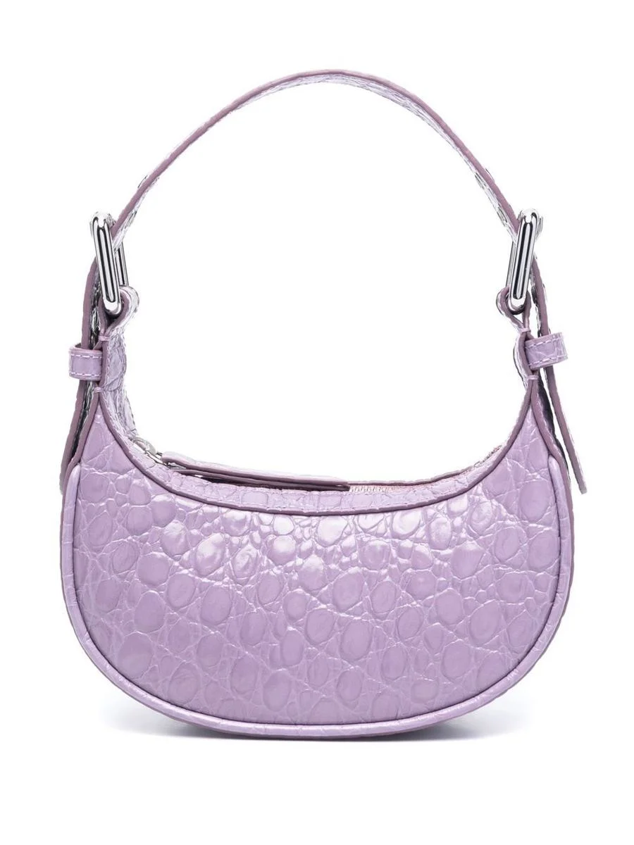 BY FAR Mini Soho croco embossed leather shoulder bag - 1