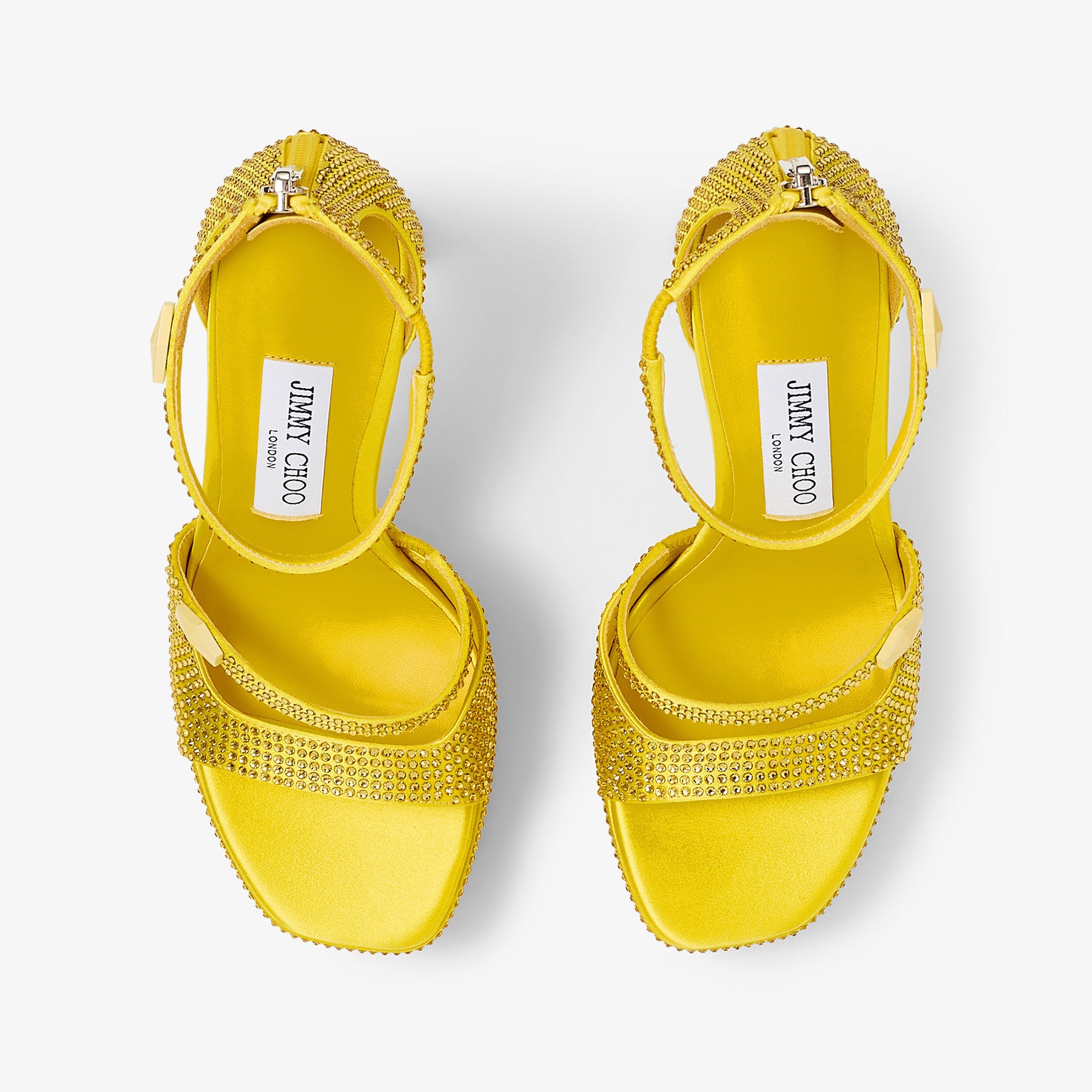 Claressa Platform 125
Canary Satin Crystal Platform Sandals - 4