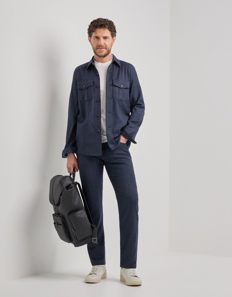 Canali BLUE FIVE POCKET FLANNEL IMPECCABILE WOOL PANTS outlook