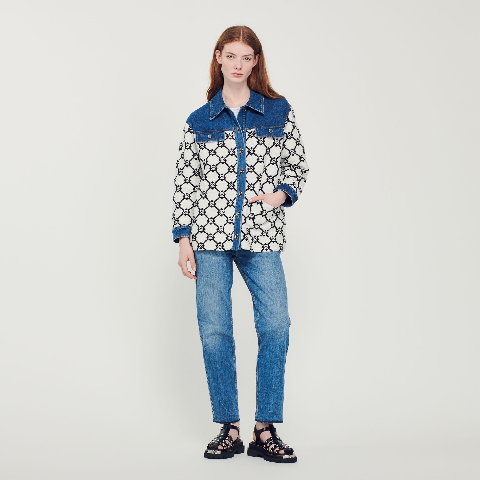 Knit and denim coatigan - 2