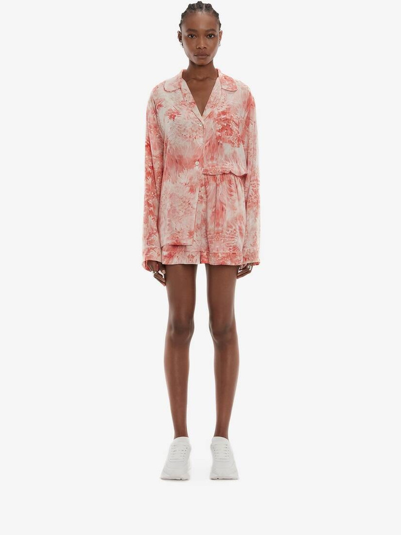 Alexander McQueen Sea Coral Pyjama Shorts in Coral outlook
