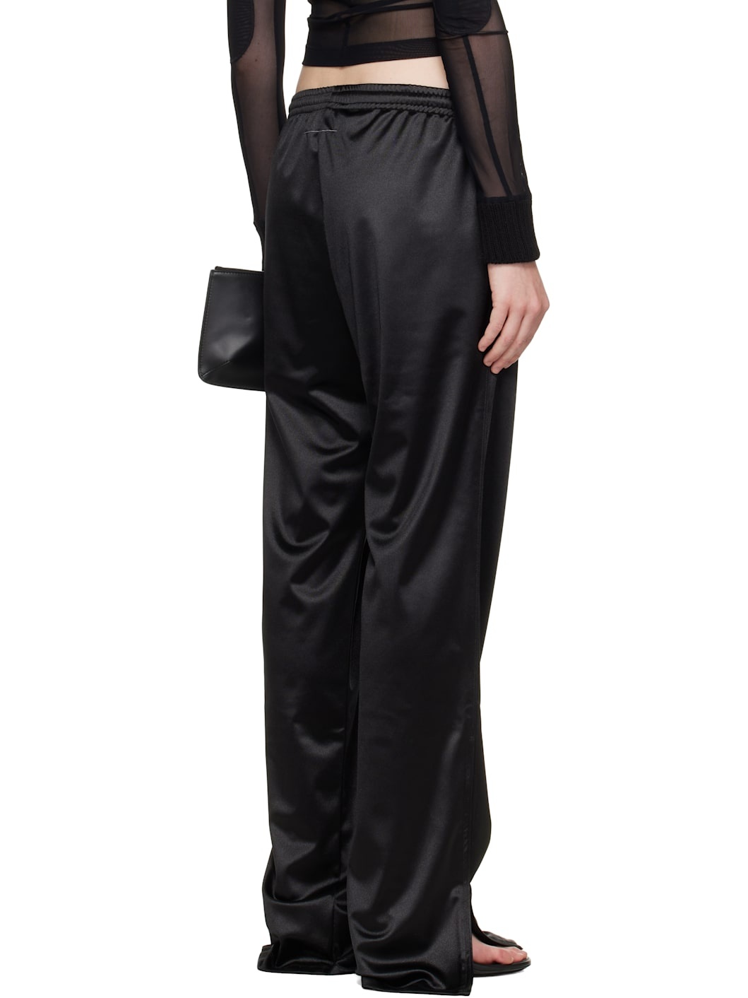 Black Polyester Jersey Lounge Pants - 3