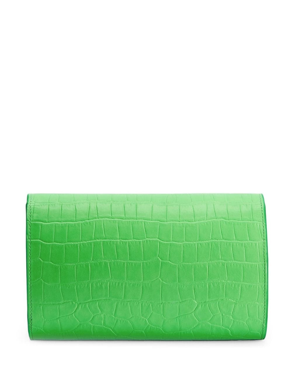 embossed-crocodile clutch bag - 3
