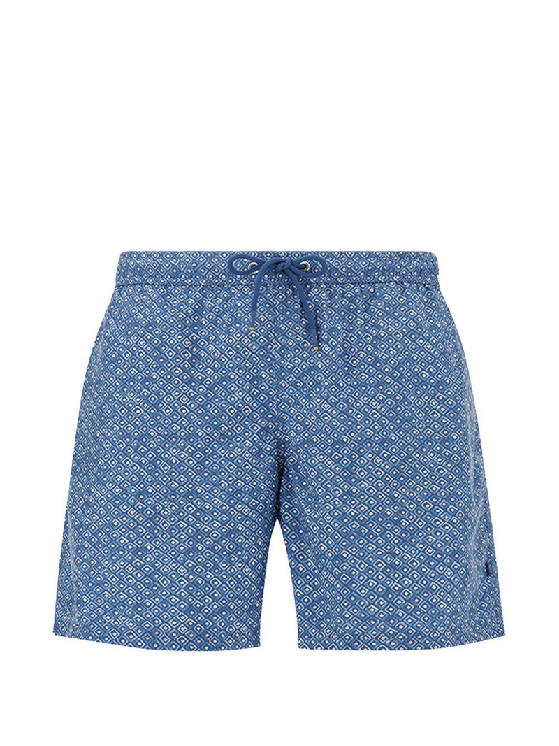 Geometric Watercolor print swim shorts 1