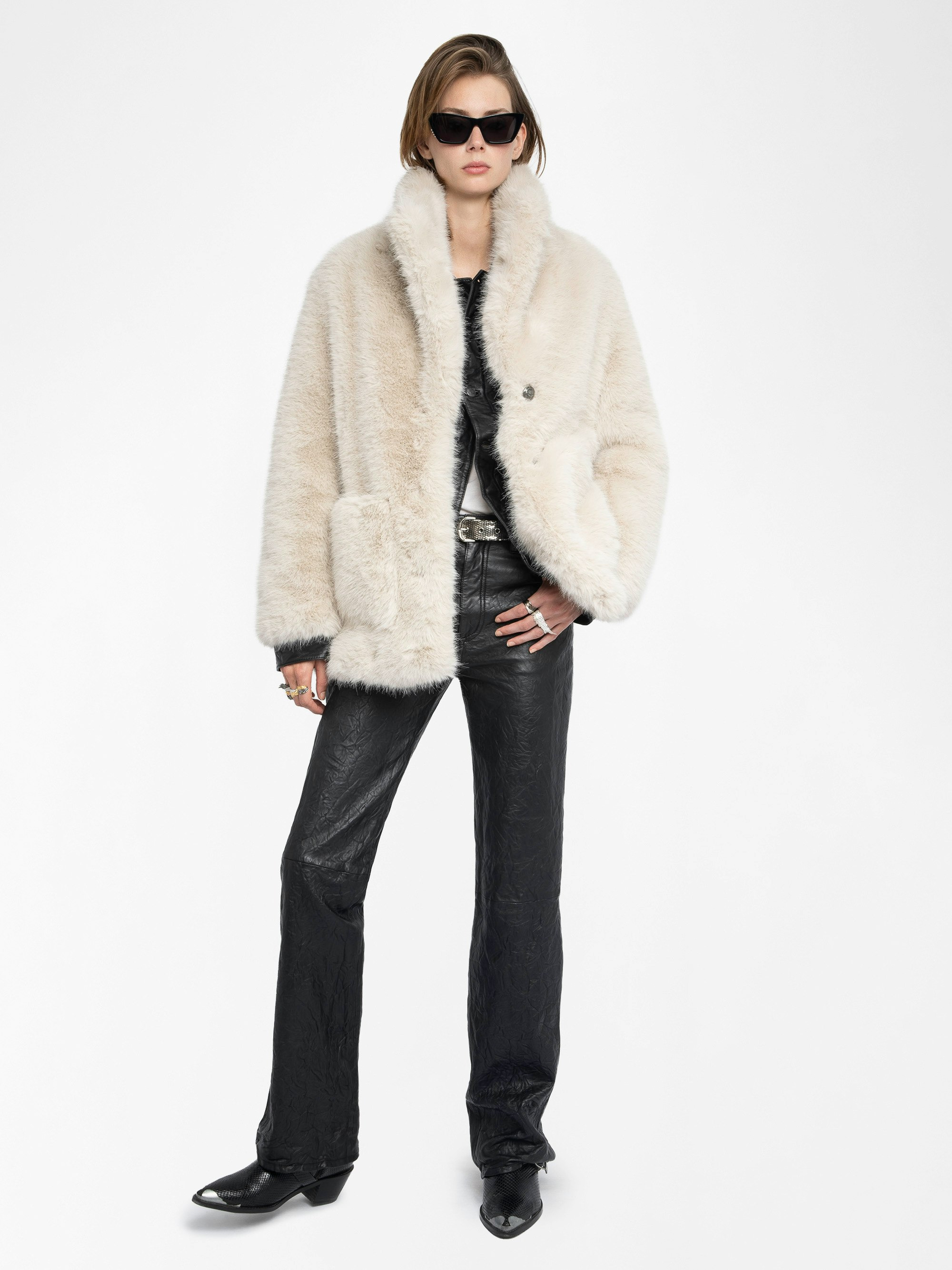 Fleur Faux Fur Coat - 4