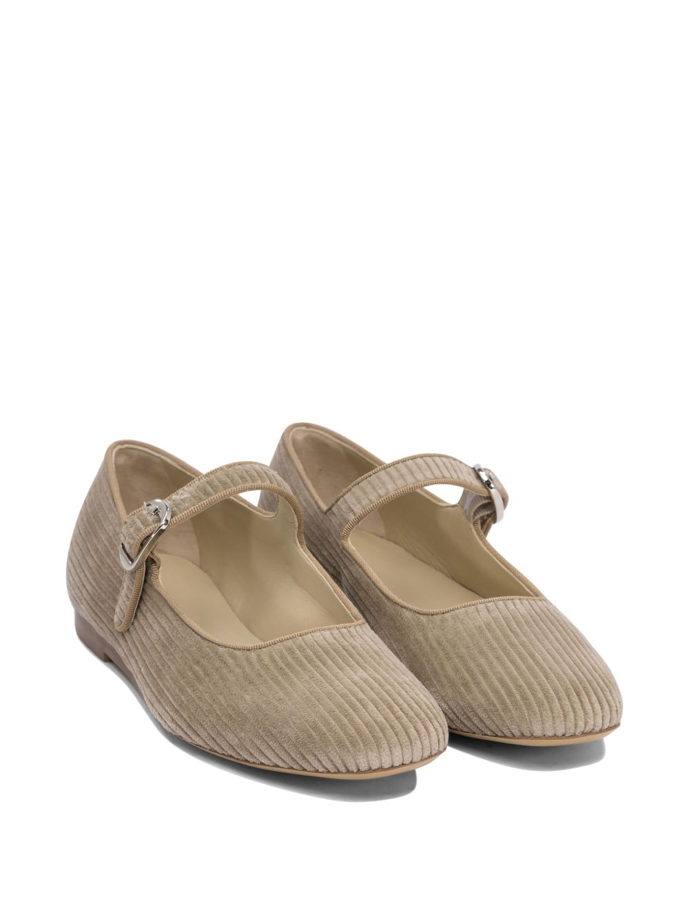corduroy buckle ballet flats - 2