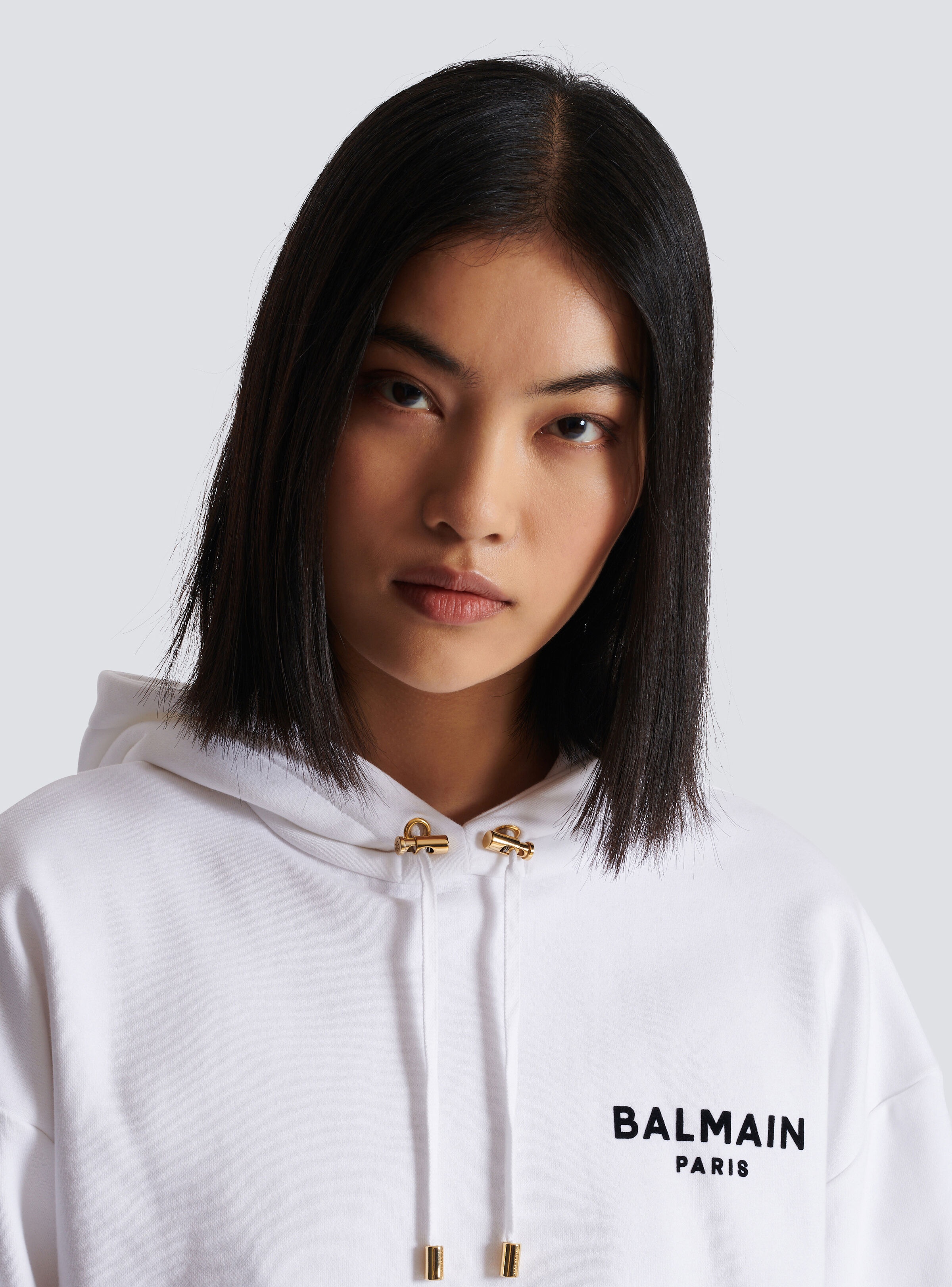 Flocked Balmain Paris hoodie - 7