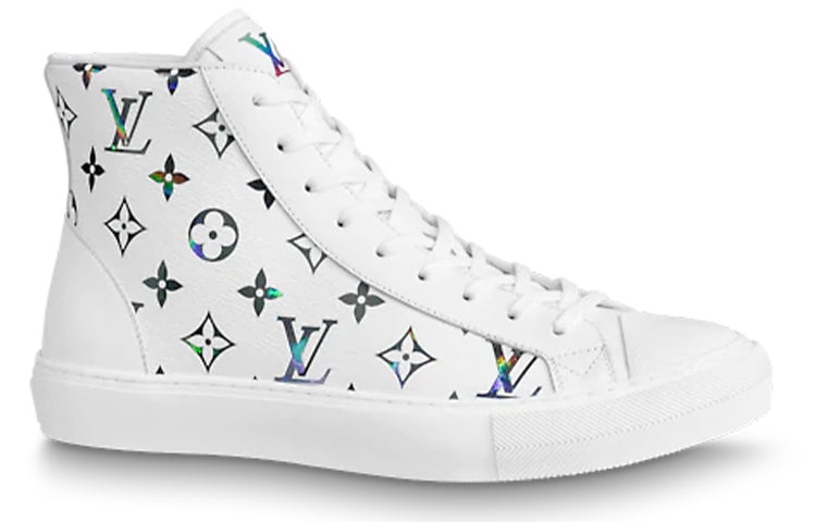 LOUIS VUITTON Tattoo Ankle Sneakers 'White with Colorful Monogram' 1A8KH6 - 2