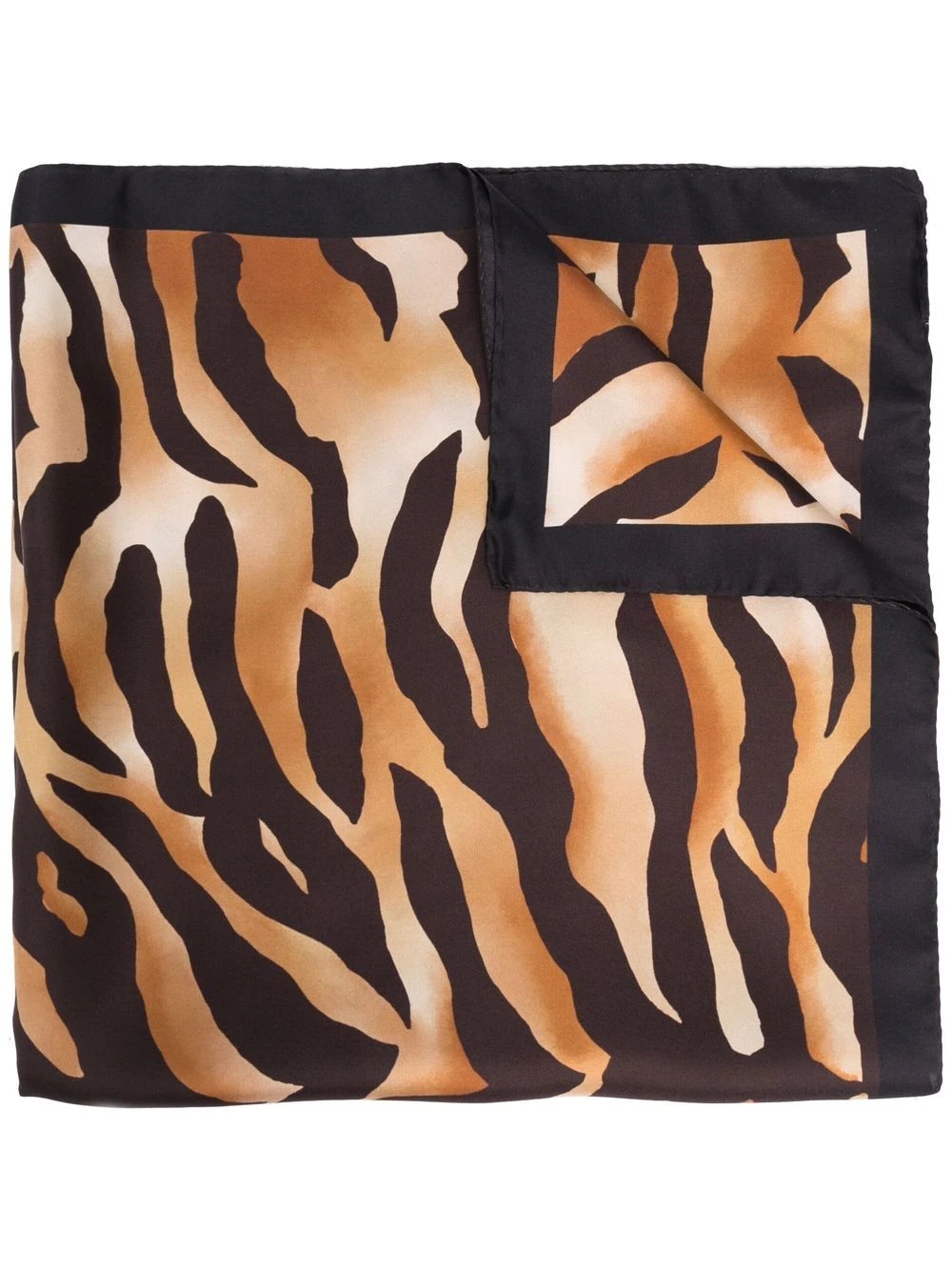 tiger-print silk scarf - 1