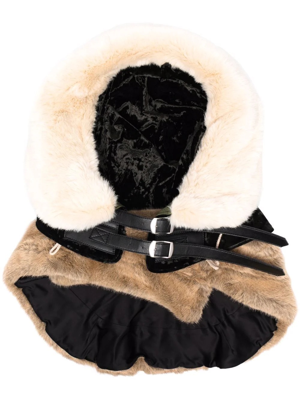 faux-fur trim buckled collar - 1