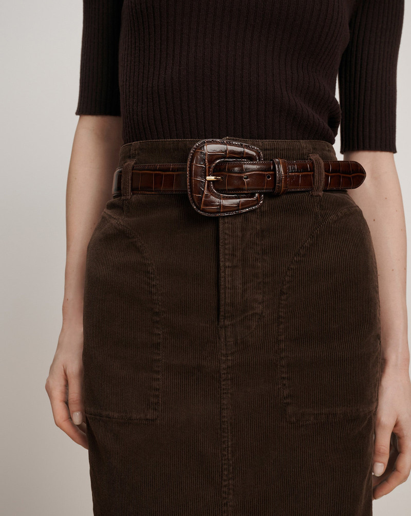 VERONICA BEARD ELSY LEATHER-BUCKLE BELT outlook