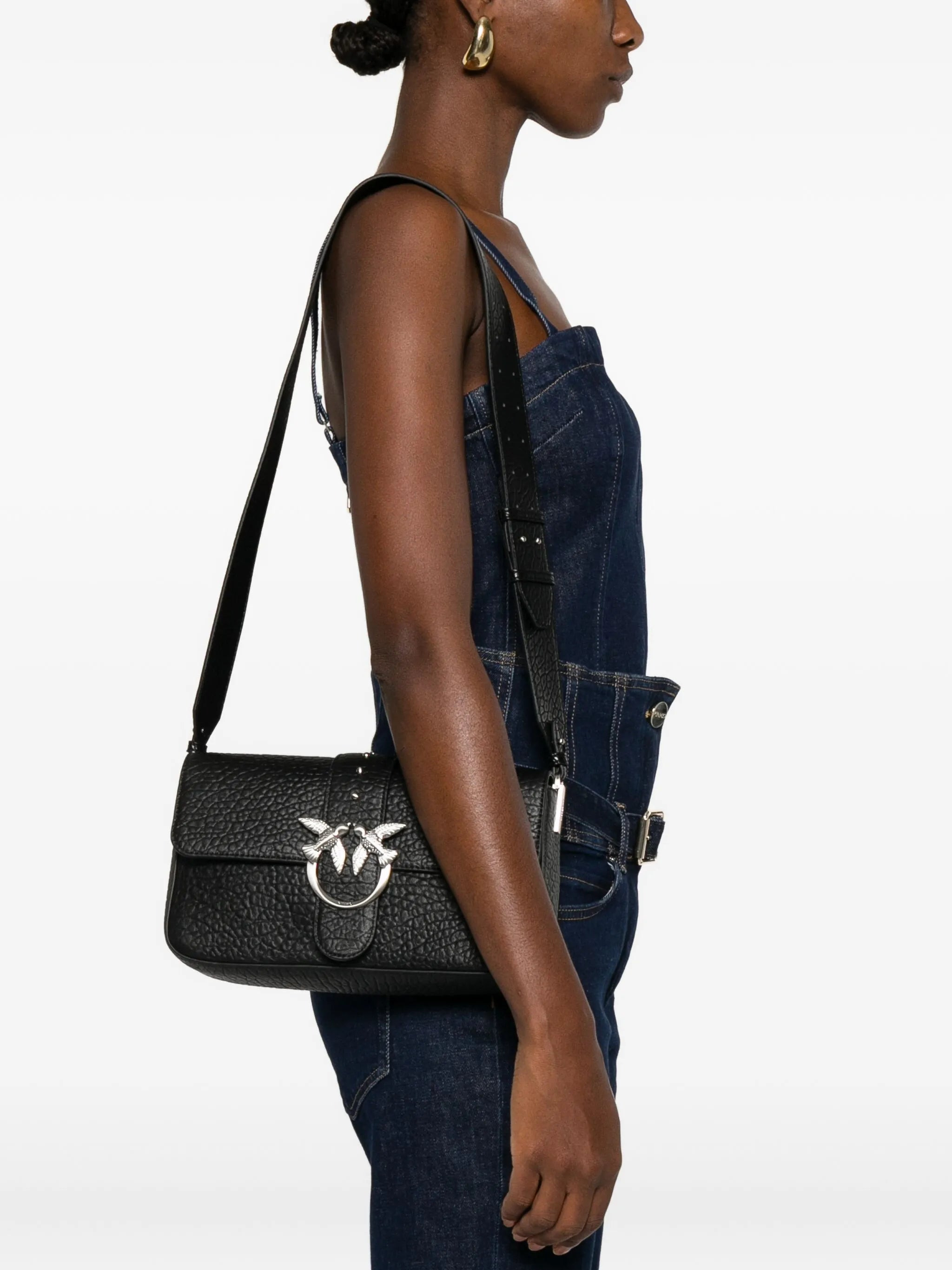 Pinko Textured-leather Shoulder Bag - 2