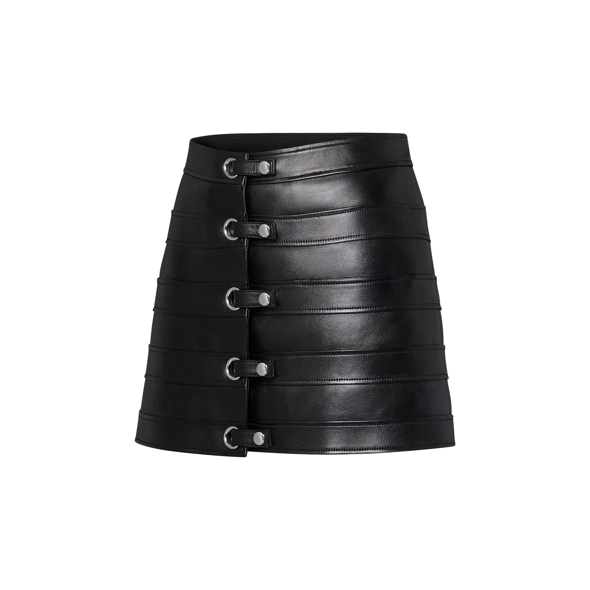 Leather Strap Mini Skirt - 2
