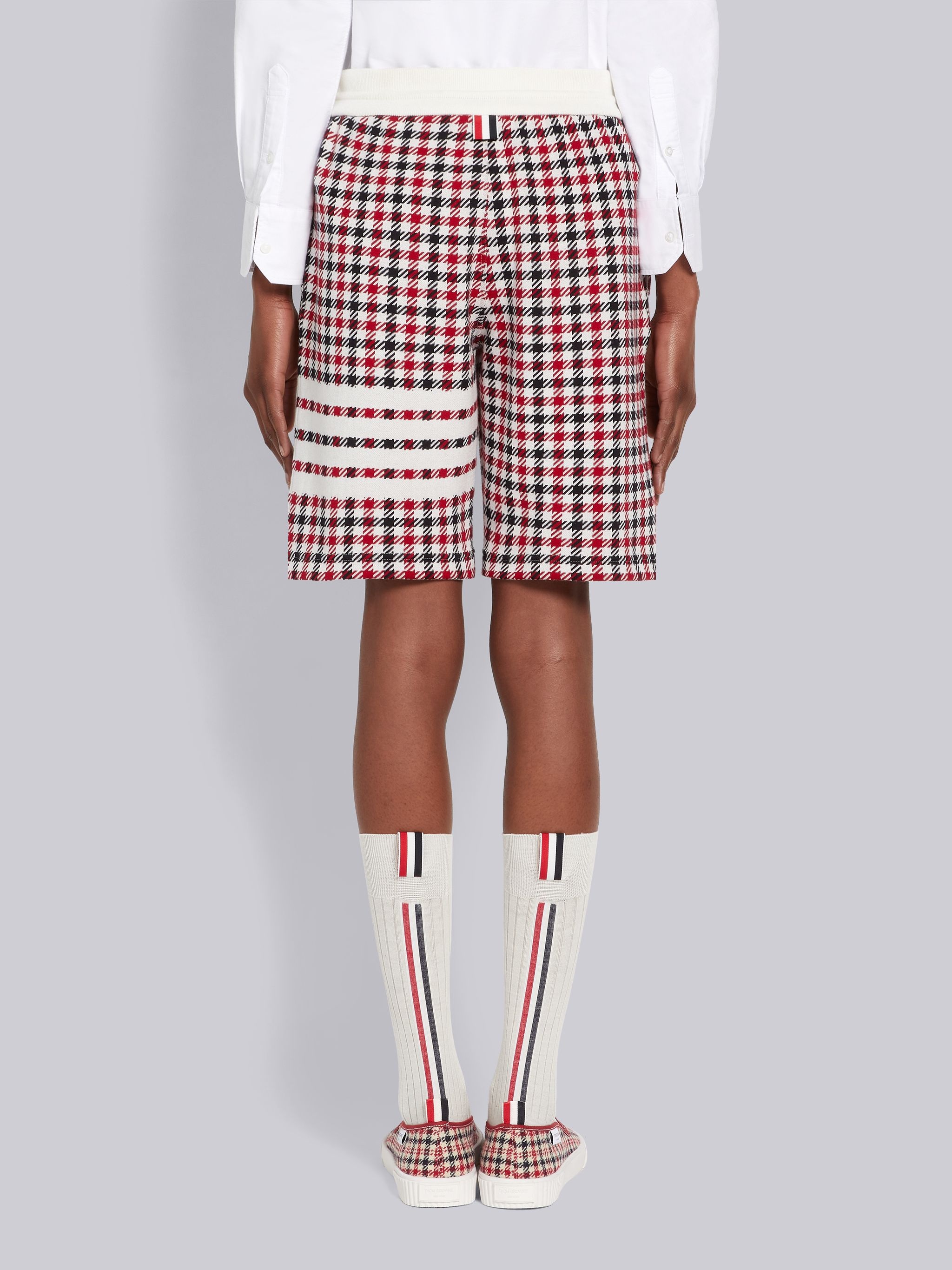 Multicolor Cotton Gunclub Check Jacquard Engineered 4-Bar Mid-thigh Shorts - 3