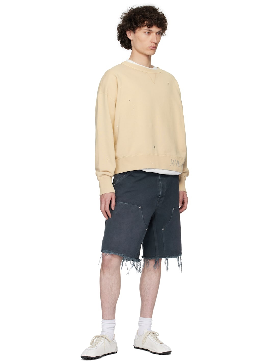 Beige Grafitti Logo Sweatshirt - 4