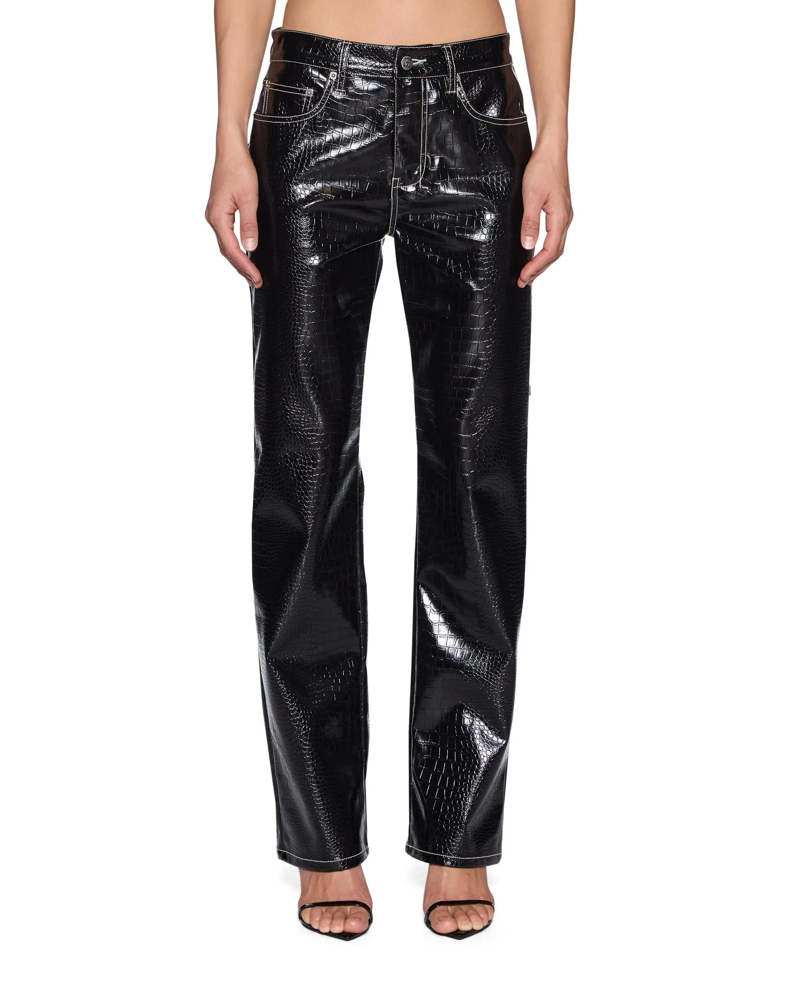 PINUP PANT PATENT CROC BLACK - 1