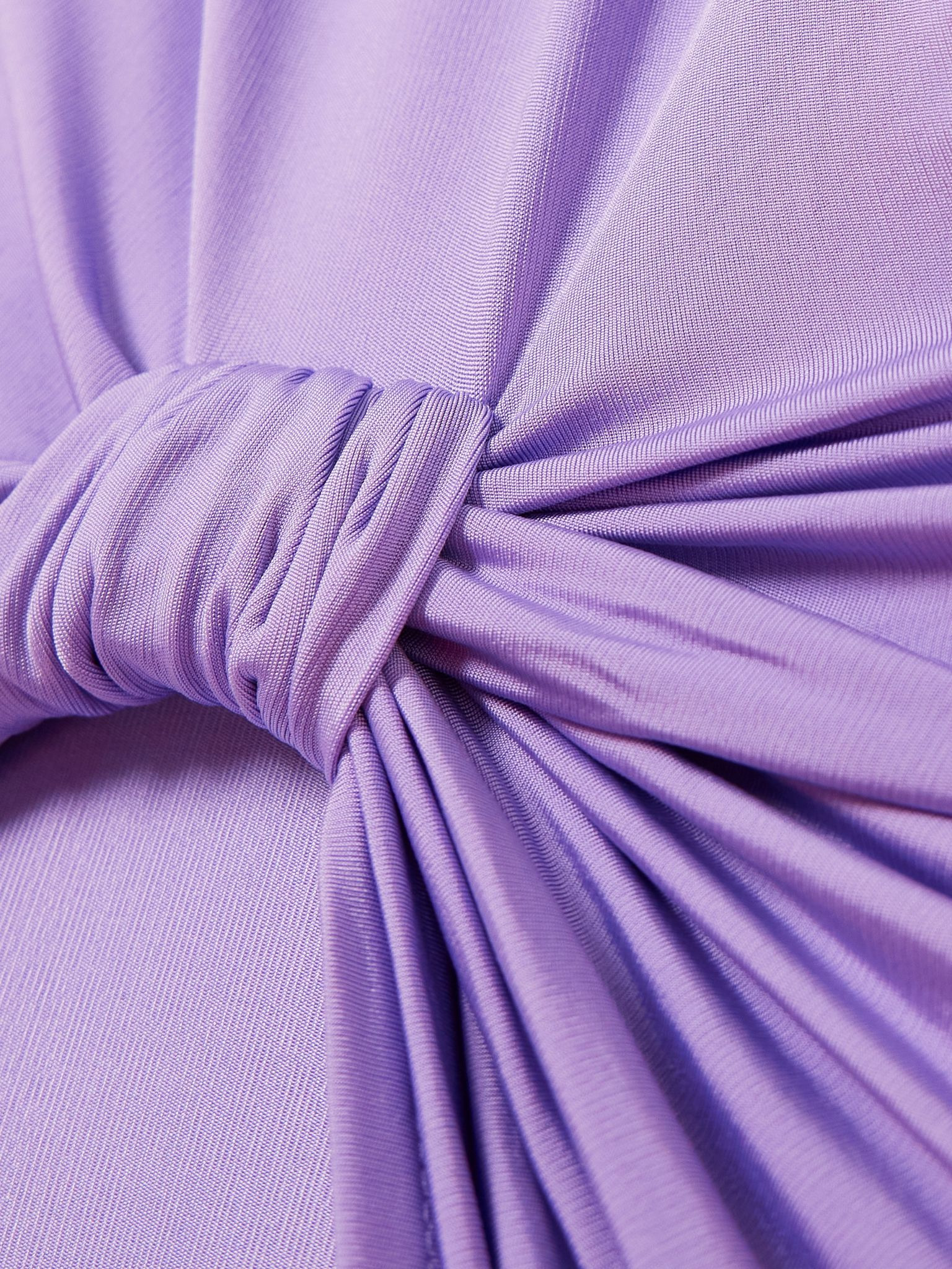 Knotted stretch-jersey T-shirt Purple - 5