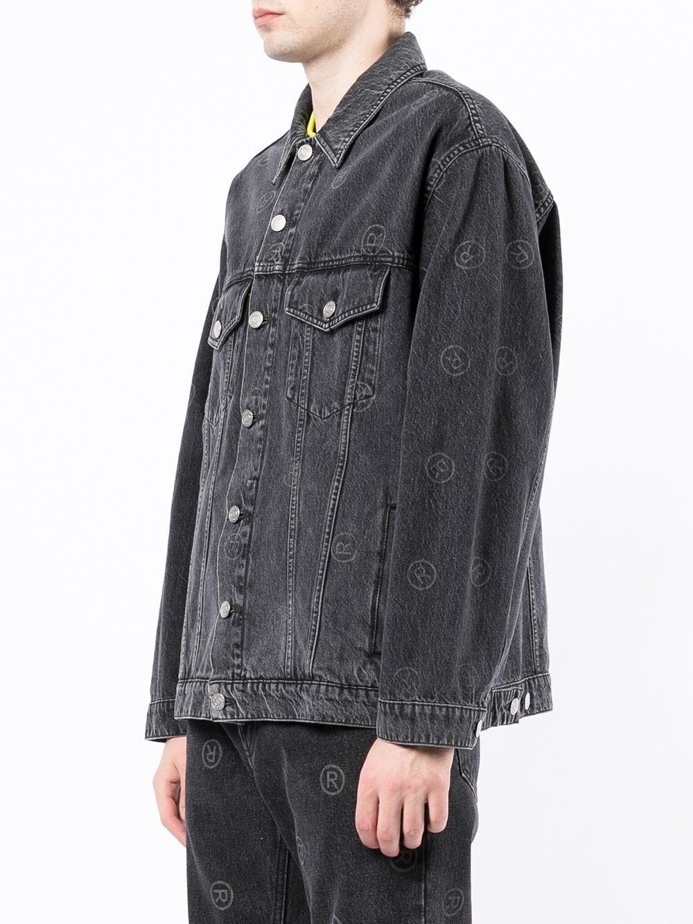 logo-print denim jacket - 4