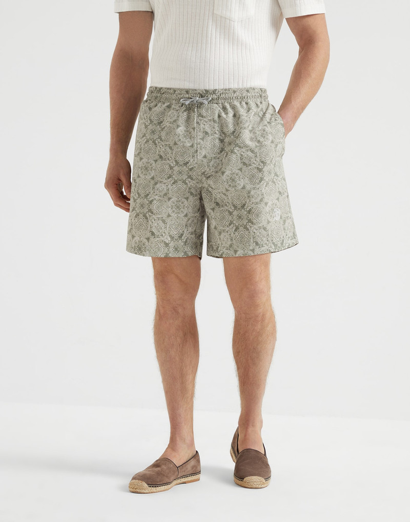 Paisley nylon swim shorts 1