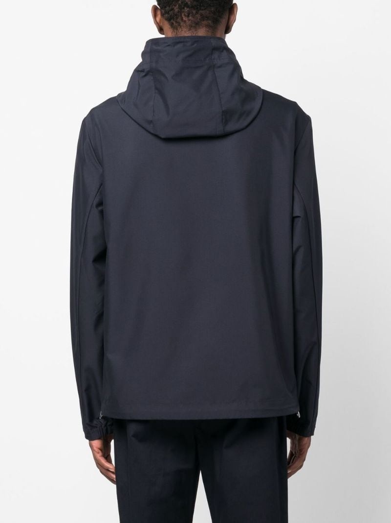 logo-print hooded jacket - 4