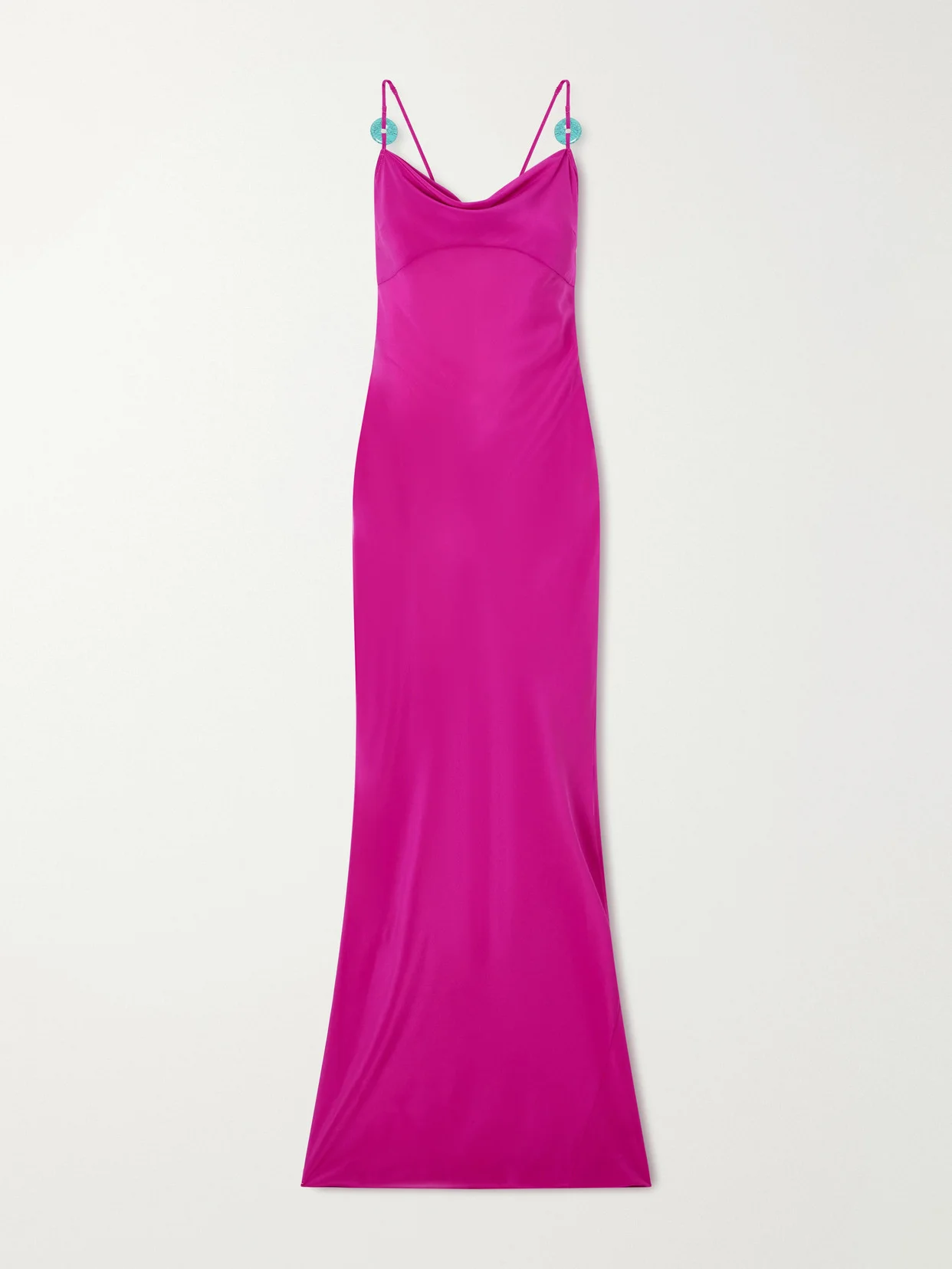 Palm Turquoise-embellished Silk-chiffon Maxi Dress - 1