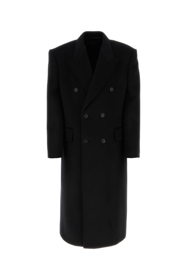 Black wool oversize coat - 1