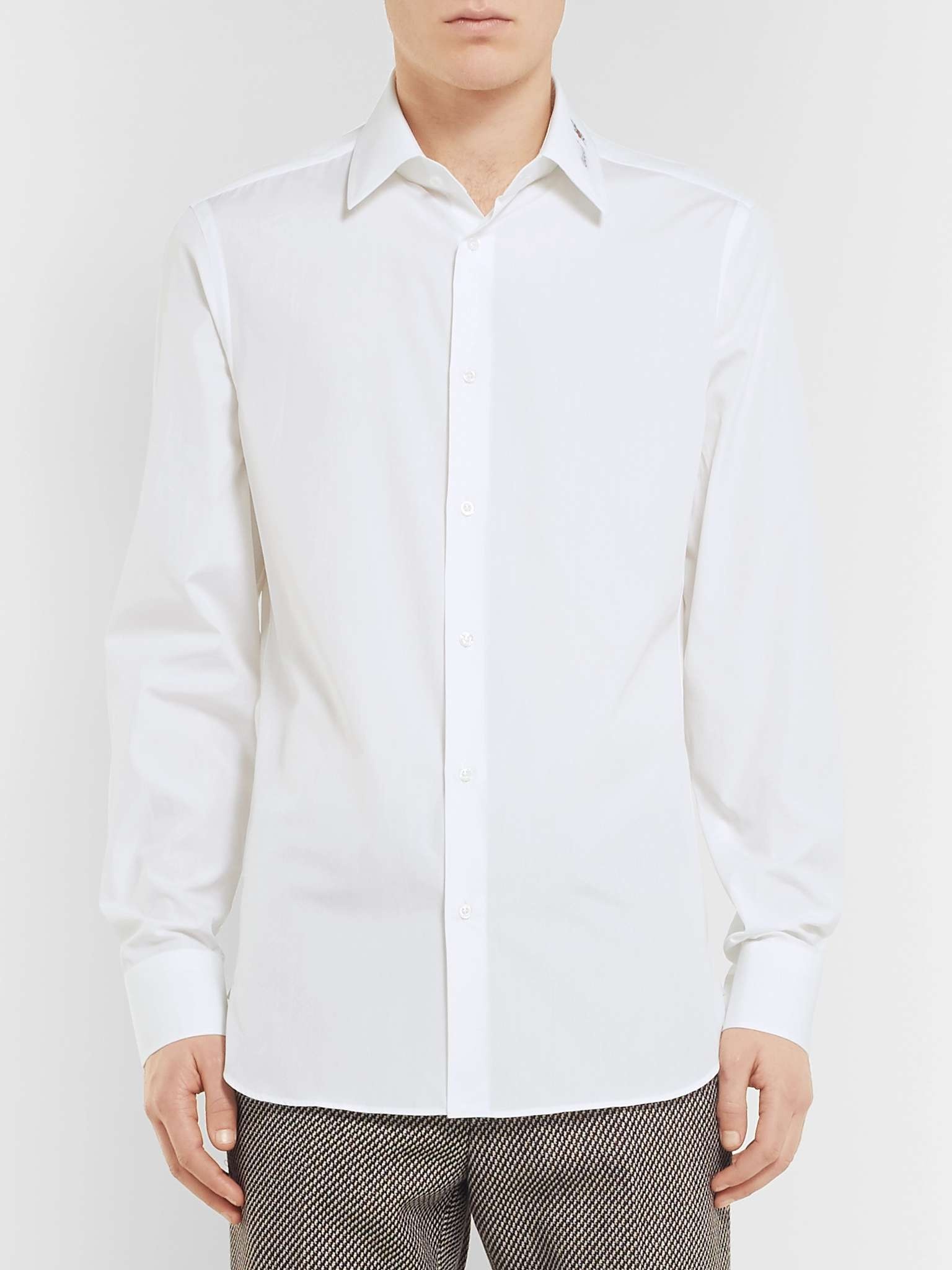 Slim-Fit Logo-Detailed Cotton Shirt - 4