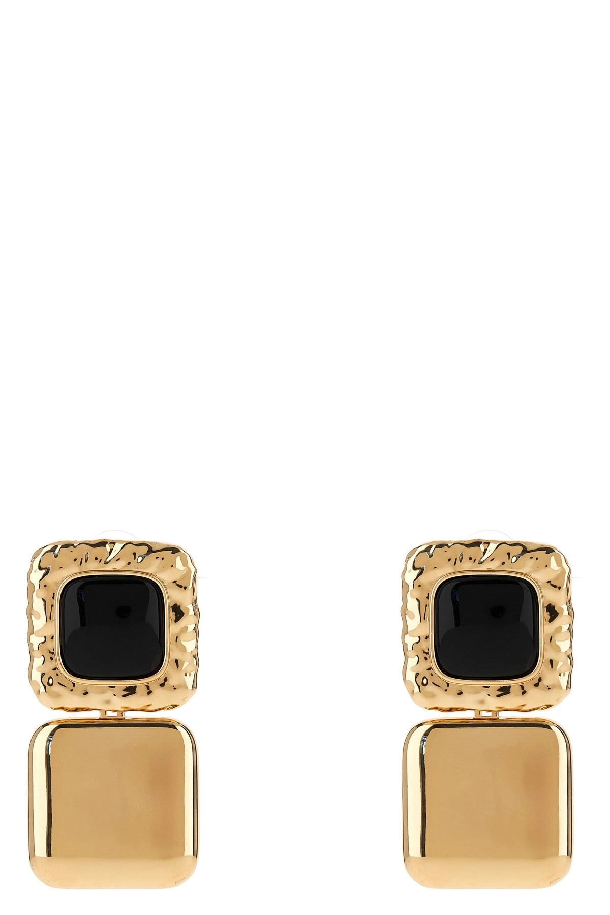 'Mottled Gold Black Tiered' earrings - 1