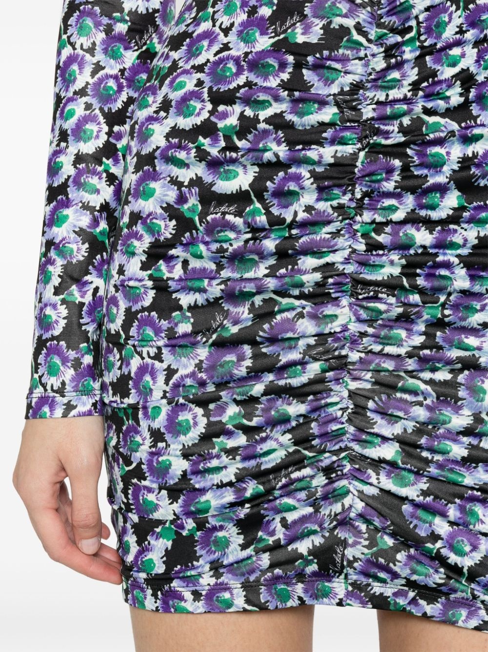 floral-print ruched minidress - 5