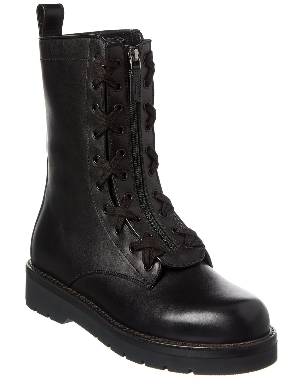 Valentino Rockstud Leather Combat Boot - 1