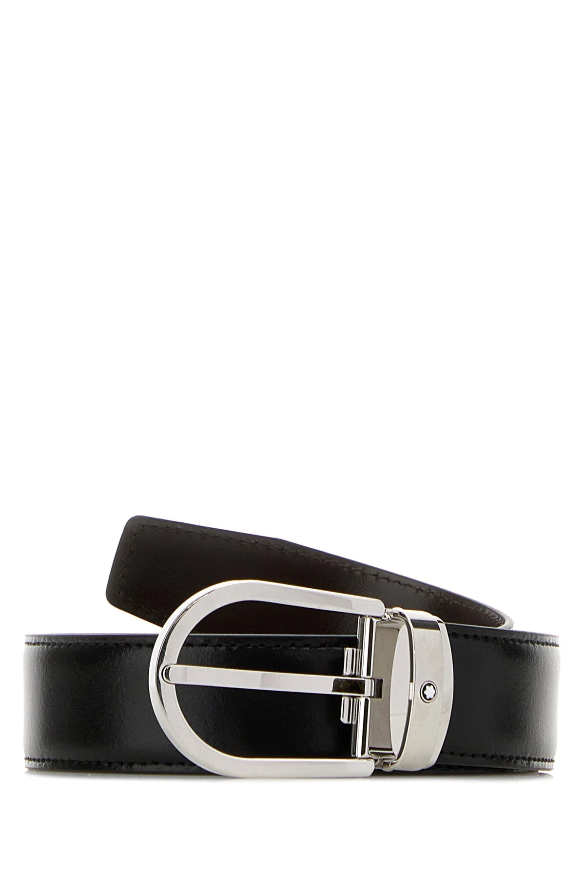Black leather reversible belt - 1