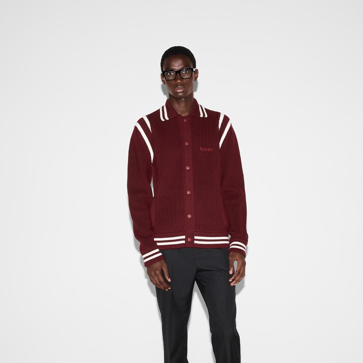 Knit wool cardigan with embroidery - 3