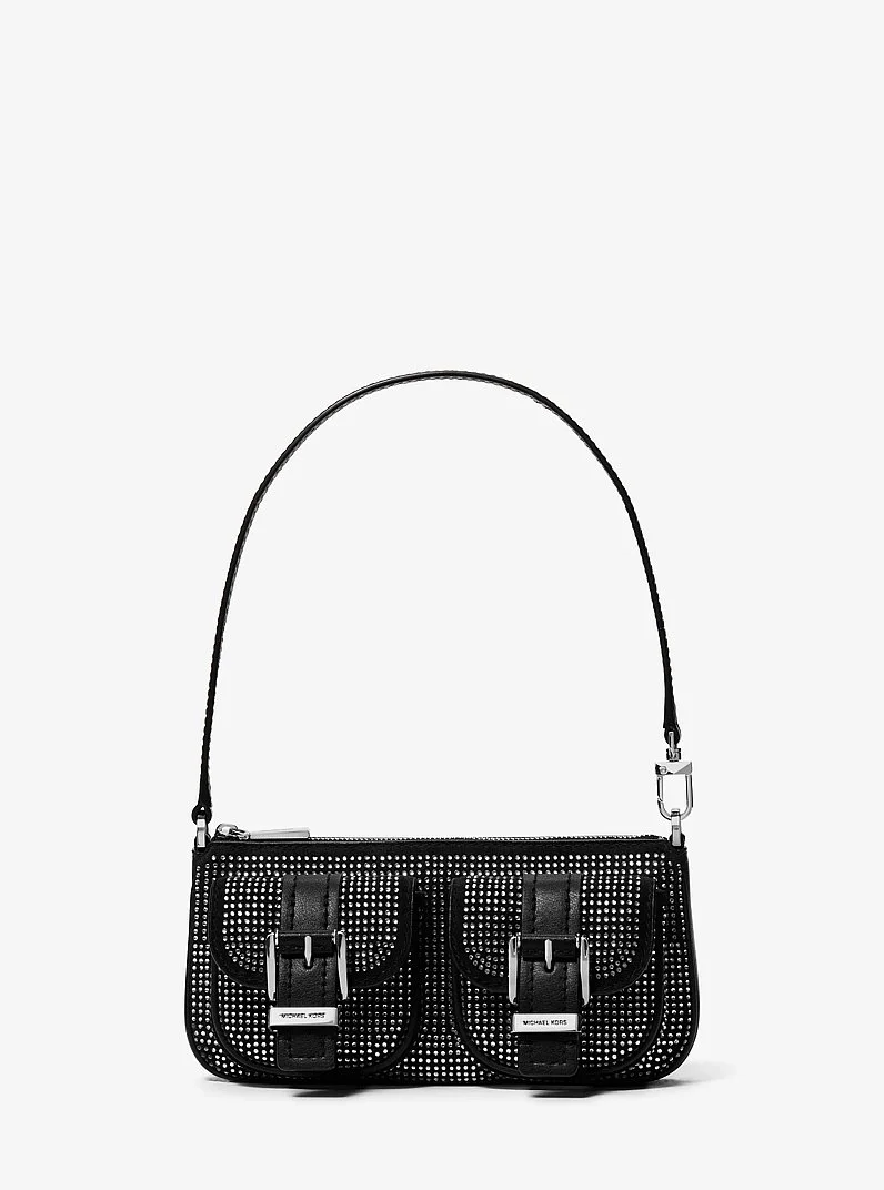 Zoe Small Embellished Suede Pochette - 1
