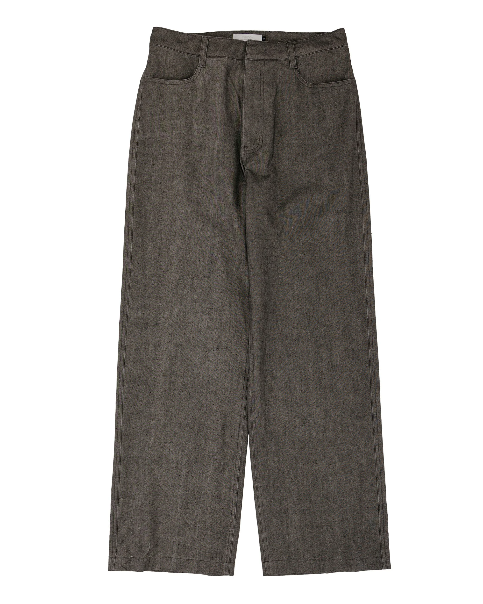 Linen Straight Pants Brown - 1