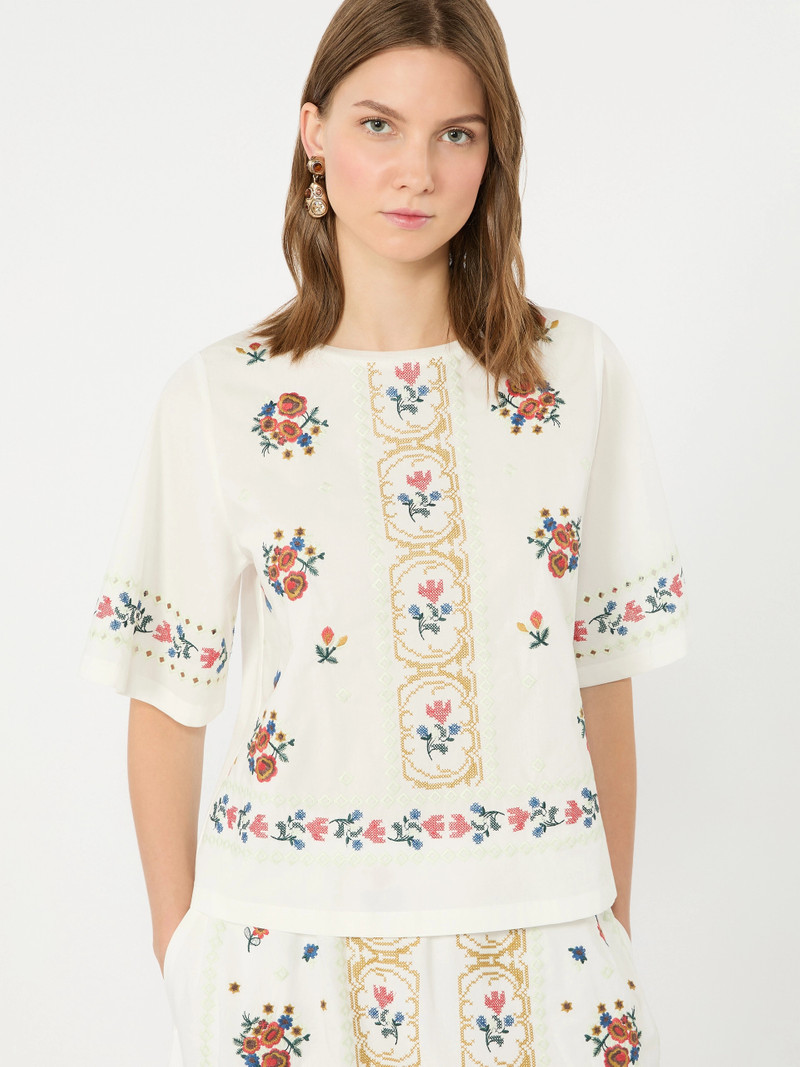 FELTRE Embroidered T-shirt - WHITE 5