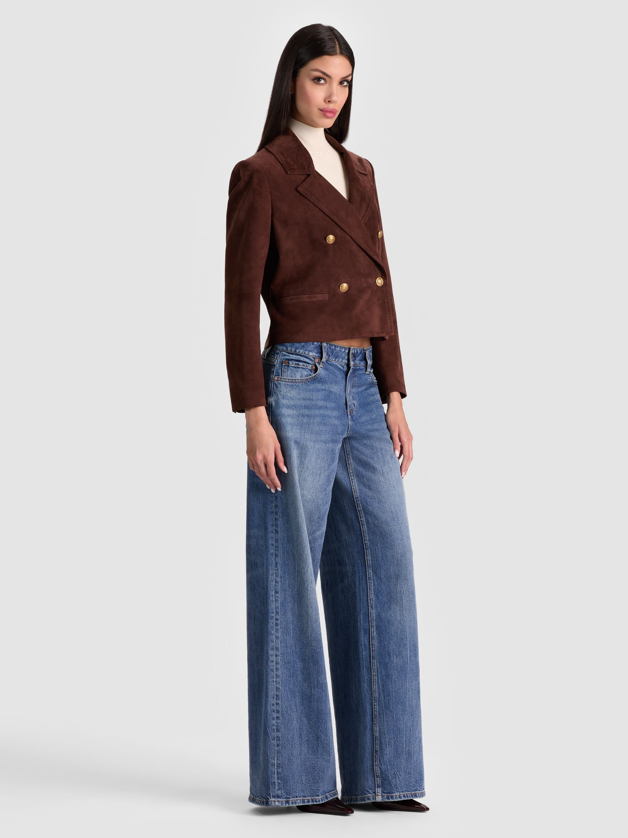 AVERY SUEDE DOUBLE BREASTED BLAZER - 6